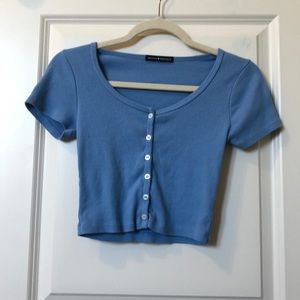 Brandy Melville Blue Cropped Top